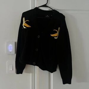 Lazy Oaf Peeling Fine Cardigan Banana Sweater S